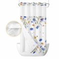 thumbnail image 2 of Spring Floral No Hook Shower Curtain Waterproof, Bathroom Curtains with Snap in Liners and See Through Top Window, Elegant Butterfly Summer Botanical Hotel Style Bathtub Curtains Shower 54"Wx78"L, 2 of 8