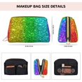 thumbnail image 5 of Easygdp Glitter Rainbow Leather Makeup Bag Zipper Pouch Travel Cosmetic Organizer for Women and Girls, Make up Bag with Zipper, 5 of 8