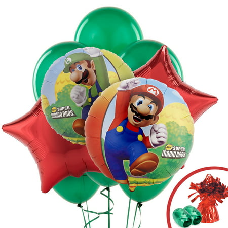Super Mario Bros Party Supplies - Balloon Bouquet