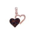 thumbnail image 1 of Diamond Princess 10kt Rose Gold Womens Round Red Color Enhanced Diamond Heart Pendant 1/12 Cttw, 1 of 1