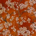 thumbnail image 4 of Plutus Persimmon Garden Cherry Blossoms Printed On A Linen Looking Polyester. Luxury Throw Pillow - Double sided 12" x 20", 4 of 5