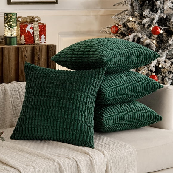 Fundas de almohada decorativas MIULEE, paquete de 4 unidades, 51 x 51 cm, color verde