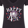 thumbnail image 4 of Inktastic Happy 4th Fourth of July Firework Women's V-Neck T-Shirt, 4 of 5