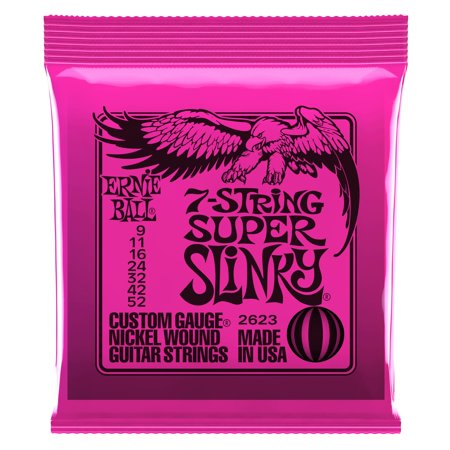 Ernie Ball Super Slinky 7-String Nickel Wound Electric Guitar Strings - 9-52 Gauge