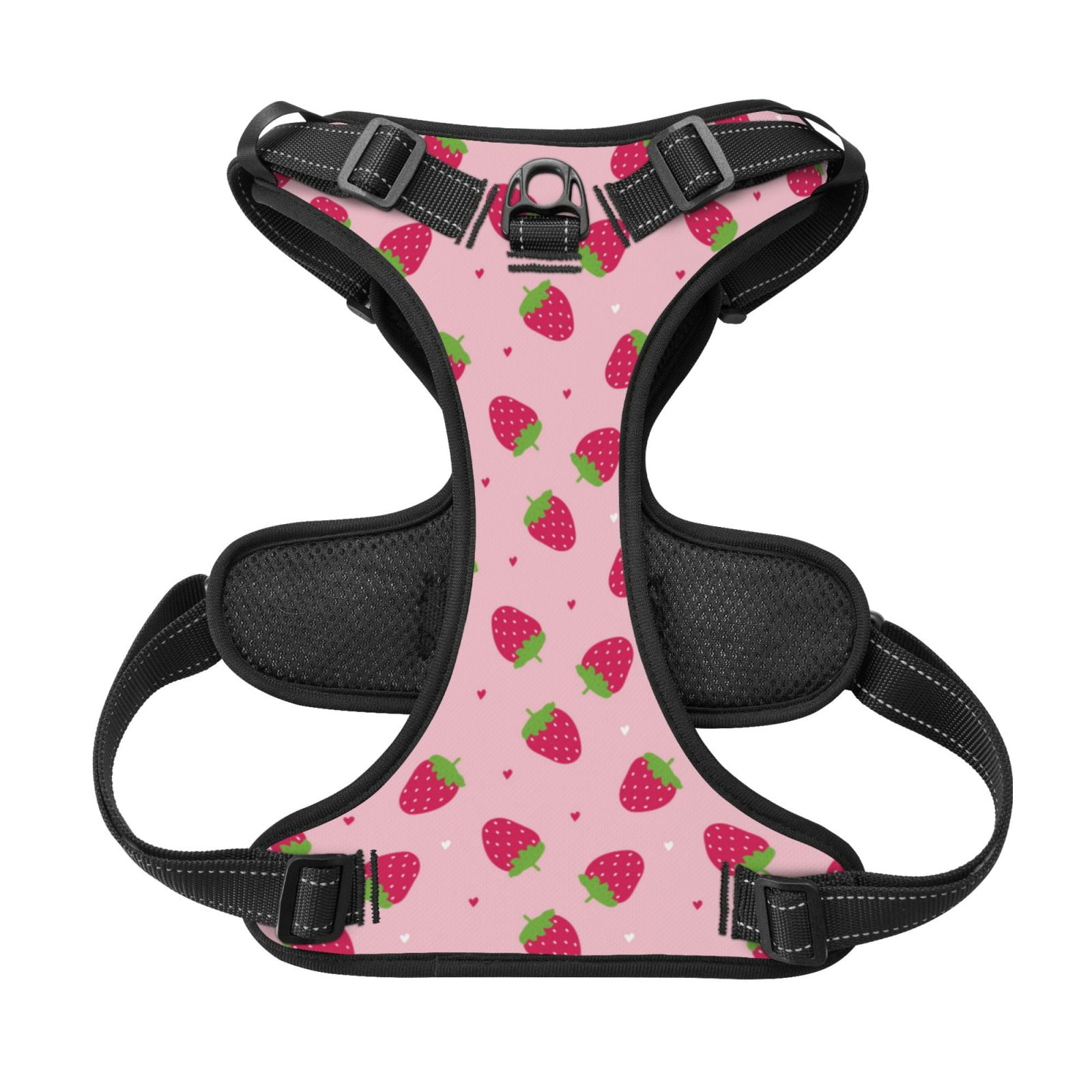 Kdxio Strawberries Print No Pull Dog Harness Adjustable Reflective Oxford Easy Control Medium Large Dog Harness for Training and Everyday-Small