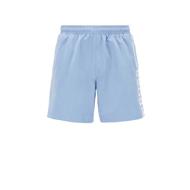 BOSS - Quick-dry swim shorts in recycled fabric with branding