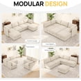 thumbnail image 5 of Chalantevo 125" Oversized Chenille Modular Sectional Couch with Hidden Storage, U-Shaped 6-Seater Sofa with Ottoman, Removable Covers, Easy Assembly, for Living Room, Apartment, Beige, 5 of 8