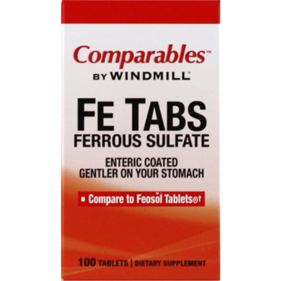 Comparables By Windmill Fe Tabs Ferrous Sulfate Tablets 100 Tablets