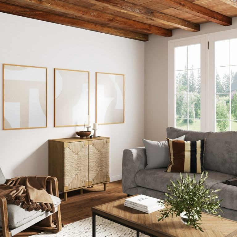 Nathan James Beacon Natural Light Wood Accent Cabinet with