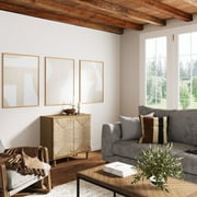 Nathan James Beacon Accent Cabinet with Seagrass Doors and Adjustable Shelf, Light Wood