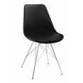 thumbnail image 2 of BenJara Modern Style Dining Chair with Chrome Legs, White, Set of 2, 2 of 2