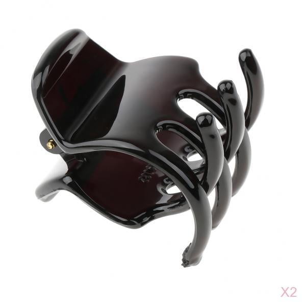 Garra de pelo Sunnimix de resina para mujer 2x señoras Pinzas para el cabello negro