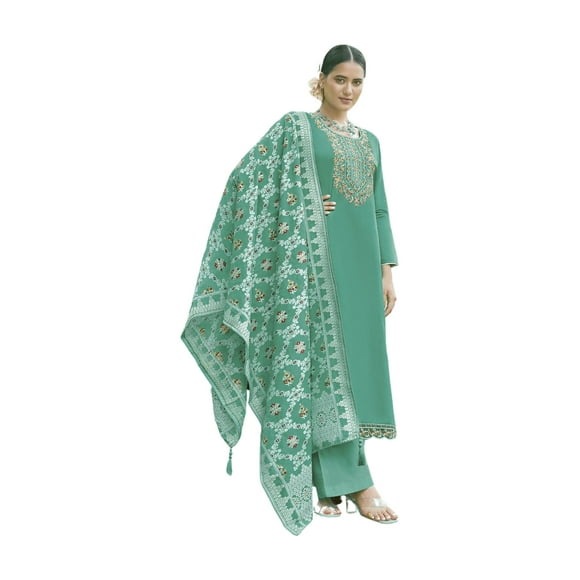 Custom Made Straight Women Kurti Palazzo Dupatta Indian Handmade Printed Salwar Kameez Suit