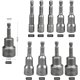 thumbnail image 2 of 10 piezas de destornillador magnético de 6mm-19mm adaptador de enchufe de controlador de impacto hexagonal para destornillador de tuerca para taladro manual, llave de tubo esquí esquí Gafas de esquí, 2 of 5