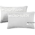 thumbnail image 2 of 12" x 20" Throw Pillow - White Dandelion: 2 PCS / 4 Sided. Luxurious Premium Down Alternative Fill w/ Reversible Cover Microsuede/Microplush Fabric. Fluffy, Beautiful & Supportive. Soft & Comfy., 2 of 9