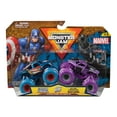 thumbnail image 1 of Monster Jam Captain America Vs. Black Panther Die-Cast Vehicle 2-Pack 1:64 Scale, 1 of 6