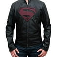 thumbnail image 3 of Mens Lambskin Motorcycle Black Leather Jacket - Super S Logo Genuine Leather Jacket - Justice Maroon Leather Jacket - Padded Shoulder Black Cafe Racer Real Leather Jacket SouthBeachLeather 3X-Large, 3 of 6
