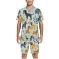 thumbnail image 5 of joogoo Men's Pajama Set Dachshund Dogs V-Neck Pj Shorts Set 2 Piece Loungewear Sleepwear L, 5 of 7