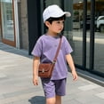 thumbnail image 7 of XZNPDUCQ Toddler Girls Clothes Baby Summer Outfit Short Sleeve T-Shirt Tops Casual Elastic Short 2PCS Set For 6 12 18 24 Months 2T 3T 4T 5T Dailywear Purple，6-7 Years, 7 of 7