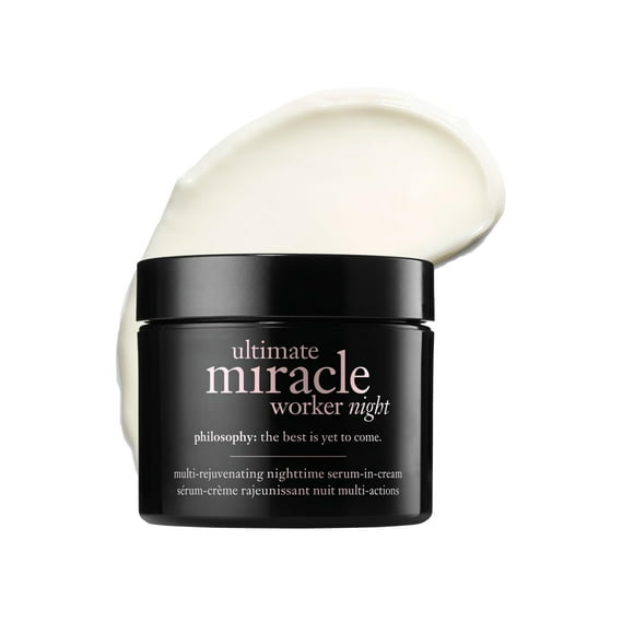philosophy ultimate miracle worker multi-rejuvenating nighttime serum-in-cream face moisturizer - with retinol - targets all major signs of aging including fine lines &