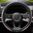 thumbnail image 2 of Soft Cute Light Pink Microfiber Leather Anti-Slip Steering Wheel Cover, Universal 15 Inch for Women Girls, Fit Vehicles, Sedans, SUVs, Vans, Trucks, 2 of 6