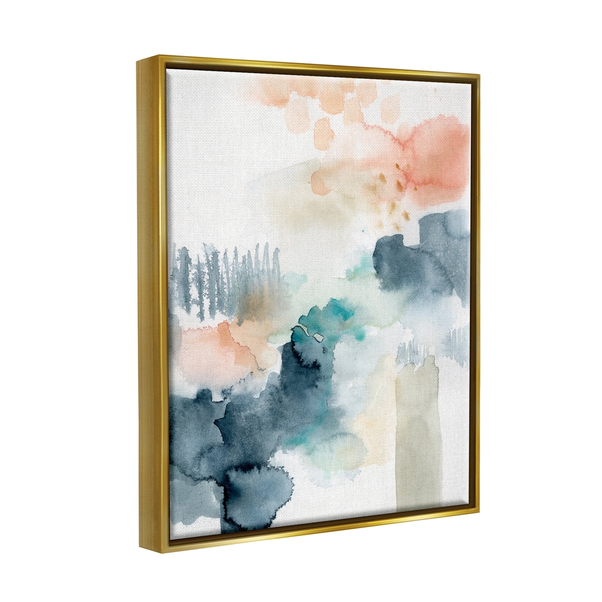 Stupell Industries Spring Forest Veil Abstract Tree Landscape Metallic Gold Framed Floating Canvas Wall Art, 16x20, by Victoria Barnes