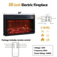 thumbnail image 4 of wow97e Fluted Fireplace TV Stand for TVs Up to 80 Inch with 30" Electric Fireplace, Modern Entertainment Center w/Waveform Panel Sliding Door & Adjustable Shelves for Living Room, 4 of 6