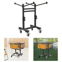 Adjustable Floor Standing Folding Chair Cart with 4 Wheels Folding Chair Rack Folding Chair Storage Trolley