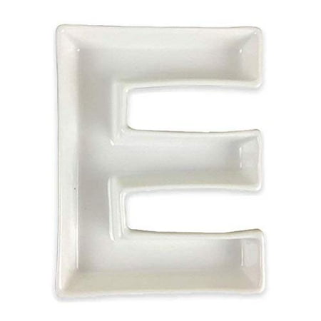 

Just Artifacts 5.5-Inch White Decorative Ceramic Letter Dish (Letter: E Length: 5.5 Inches)
