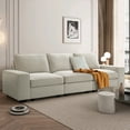 thumbnail image 6 of LEISLAND 100.5" Modular Sectional Sofa Couch with Storage&USB Port, Comfy Couches for Living Room Clearance, Chenille 3 Seater Couch with Deep Seat, Low-Back Cushion and Detachable Cover(Beige), 6 of 9