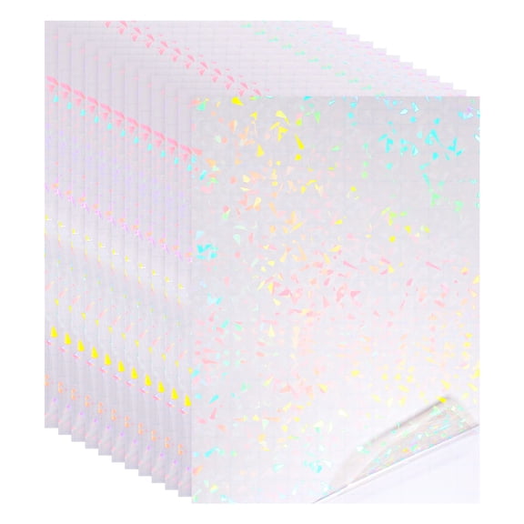 Style: Cracked Glass Pattern
Material: Holographic Cold Laminating Film
Size: 29.7 x 21 cm / 11.69 x 8.27 Inch (L x W)
Packing List: 12 Sheets x Holographic Sticker Paper