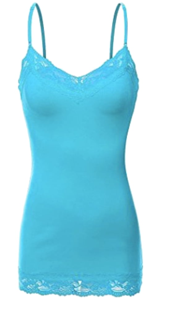 Women's Plus Size Lace Low-cut Camisole Tank Top Adjustable Cami