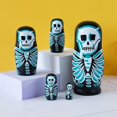 thumbnail image 2 of 5Pcs Russe Nidification Matryoshka Bois Squelette Empilage Jouet Poupée, 2 of 4