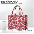 thumbnail image 3 of Large Capacity Tote Bag,Red Footballs on Blue Pattern Handbag Fashion Luxury Tote Bag,15.7"x13"x 5.1" Inches,Laptop Compatible, 3 of 6