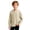 Beige, variant on Boys Long Sleeve Shirts Crew Neck Half Button Waffle Knit Tops Loose Fit Summer Classic Basic Lightweight Fashion Tees