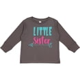thumbnail image 3 of Inktastic Little Sister, Younger Sister, Arrow - Blue Pink Girls Long Sleeve Toddler T-Shirt, 3 of 5
