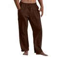thumbnail image 6 of OGLCCG Mens Cotton Linen Pants Casual Elastic Waist Drawstring Summer Beach Yoga Trousers with Pockets Lightweight Loose Fit Baggy Long Pants, 6 of 8