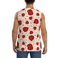 thumbnail image 4 of Bixox Men's Red Ladybug Printed Shirt Sleeveless Fitness Tank Top-Large, 4 of 7