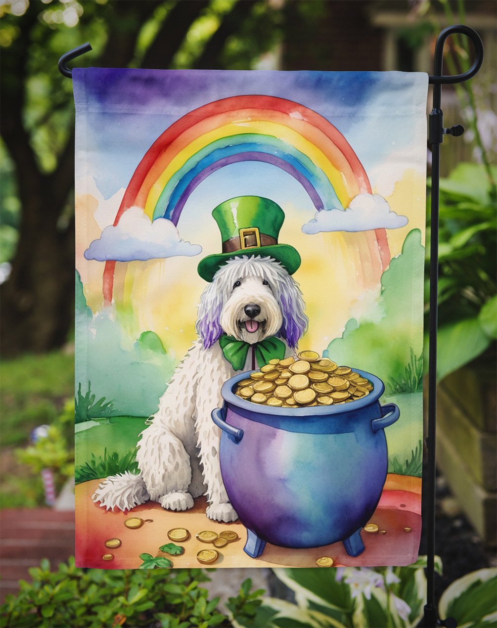 Komondor St Patrick's Day Garden Flag 11.25 in x 15.5 in