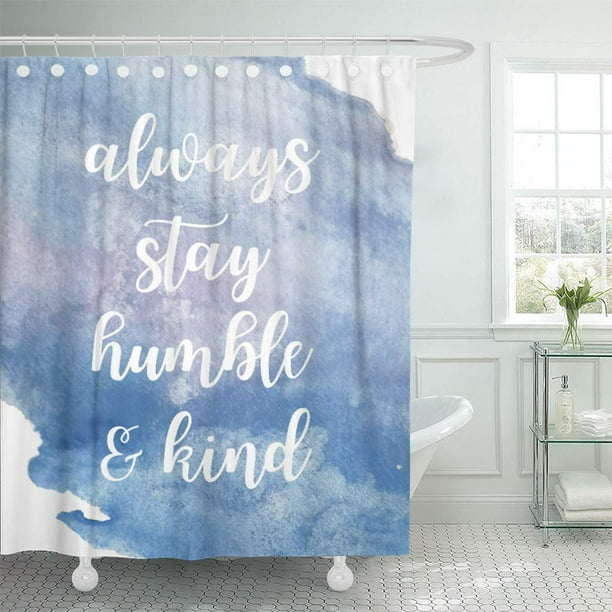 Suttom Colorful Girly Humble Kind Watercolor Blue Pretty Shower Curtain 66x72 Inch Com Suttom Colorful Girly Humble Kind, Girly Shower Curtains