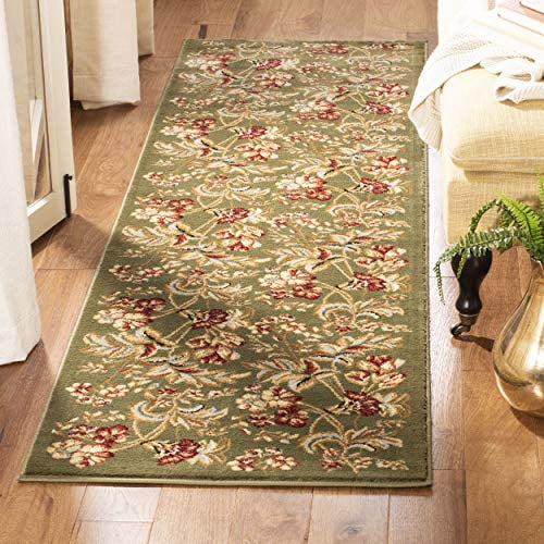 Safavieh Lyndhurst Collection LNH326B Traditional Floral Sage Runner (2