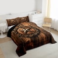 thumbnail image 3 of Homewish Rustic Farmhouse Adult Bedding Comforter Set, Vintage Texas Stars Twin Comforter Sets, Brown Wooden Plank Reversible Bedding Set, Microfiber Bedroom Decor, 2-Piece, 3 of 8