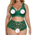thumbnail image 5 of Bra & Brief Sets Plus Size Floral Lace V Neck High Waist Lingerie 2 Piece Set without Underwire for Seductive Comfort, 5 of 5