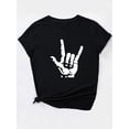 thumbnail image 2 of Camisetas con diseño gráfico para mujer, playera corta, clásico, estética, ropa de verano de los 90Chic 'I Love You' Gesture Graphic Tee for Women - Casual Round Neck Short Sleeve T-Shirt, Breathab, 2 of 8