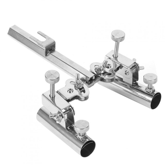 Fosa Stepless Fine‑Tuning Fishing RodHolder,Anti‑Rotary Stainless Steel Double Fishing Rod Holder Stepless Fine‑Tuning Fishing Fixed Tool,Stainless Steel Fishing Rod Holder