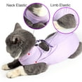 thumbnail image 2 of Dotoner Cat Recovery Suit for Abdominal Wounds or Skin Diseases, after Surgery Wear, E-Collar Alternative, Anti Licking Wounds Pajama Suit for Cats and Dogs(S,Purple), 2 of 7