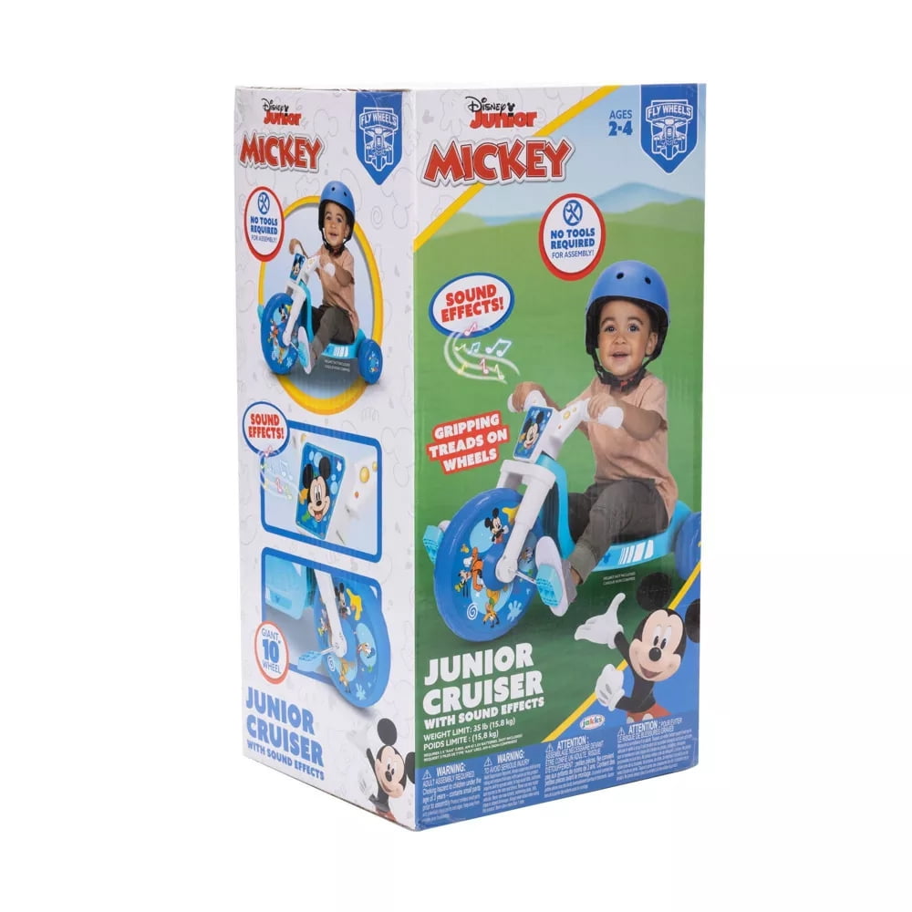 Fly Wheel Mickey Mouse Junior Cruiser Tricycle with 10 inch Front Wheel Child 2 to 4 Years