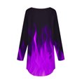 thumbnail image 5 of QATAINLAV Womens Tops Trendy Long Sleeve Loose Blouse Casual Round Neck Pullover T Shirts Flame Printed Sweatshirt Fall Clothes Purple XXL, 5 of 6