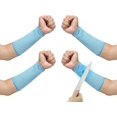 thumbnail image 1 of LoonWear 2025 Latest Model 防割袖套 手臂安全保护袖套 前臂袖套 HPPE 5 级保护，适用于薄皮肤和擦伤 天蓝色 12 英寸, 1 of 5