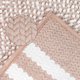 thumbnail image 4 of Alfombra de baño de chenilla a rayas REGALWOVEN con bordes, tapete de baño antideslizante, lavable a máquina rosa 16" x 24", 4 of 6